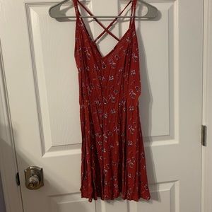 Red floral dress